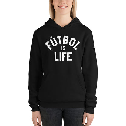 Fútbol is Life White Text - Hoodie