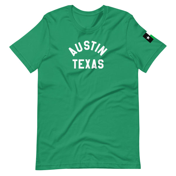 Austin, TX White Text - Short-Sleeve Unisex T-Shirt